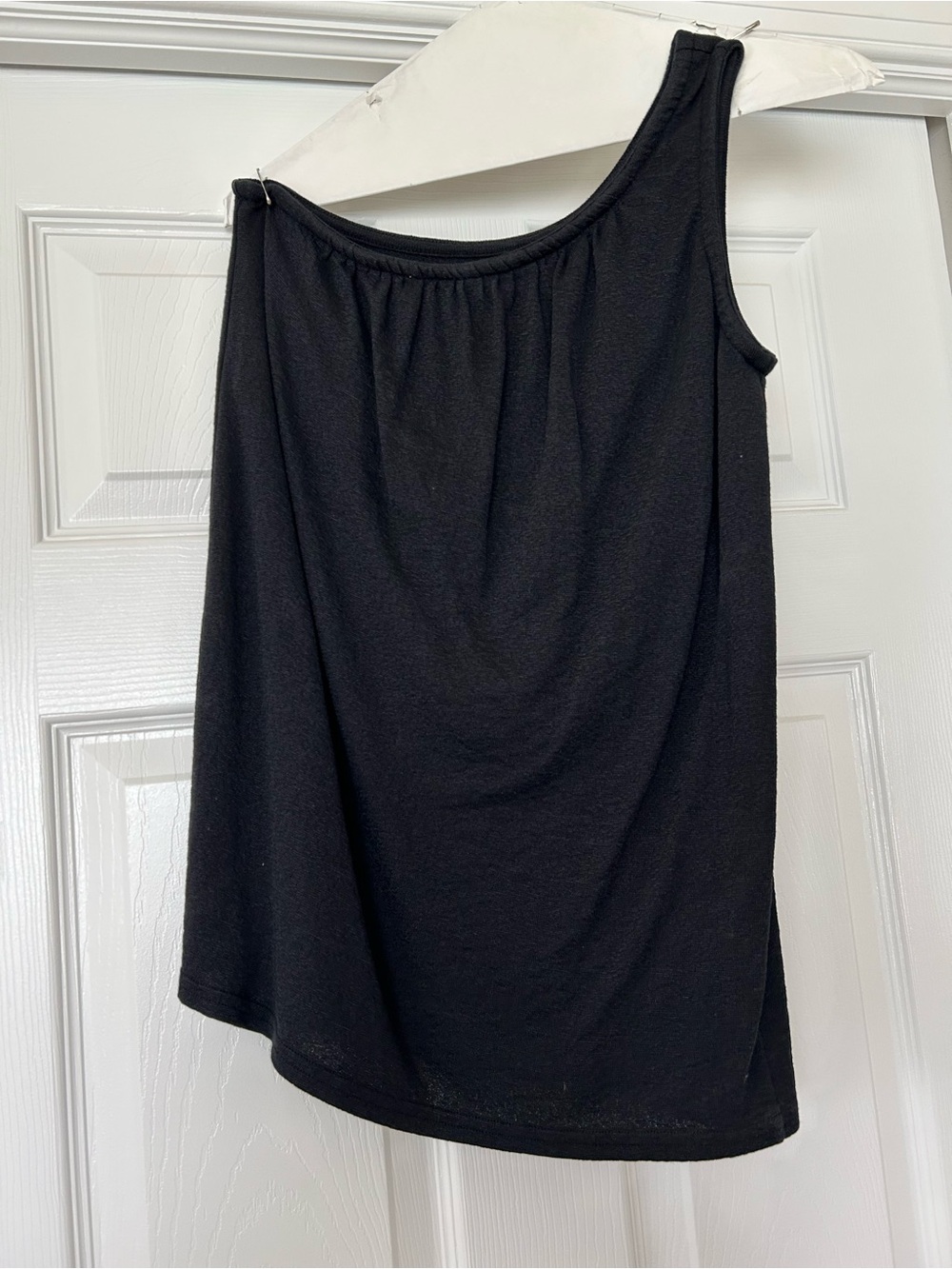 Michael Stars Black Asymmetrical One-Shoulder Tank